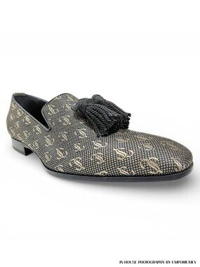 Jimmy Choo Foxley Jacquard Leather Loafers Size EU 40.5 0568 NWB